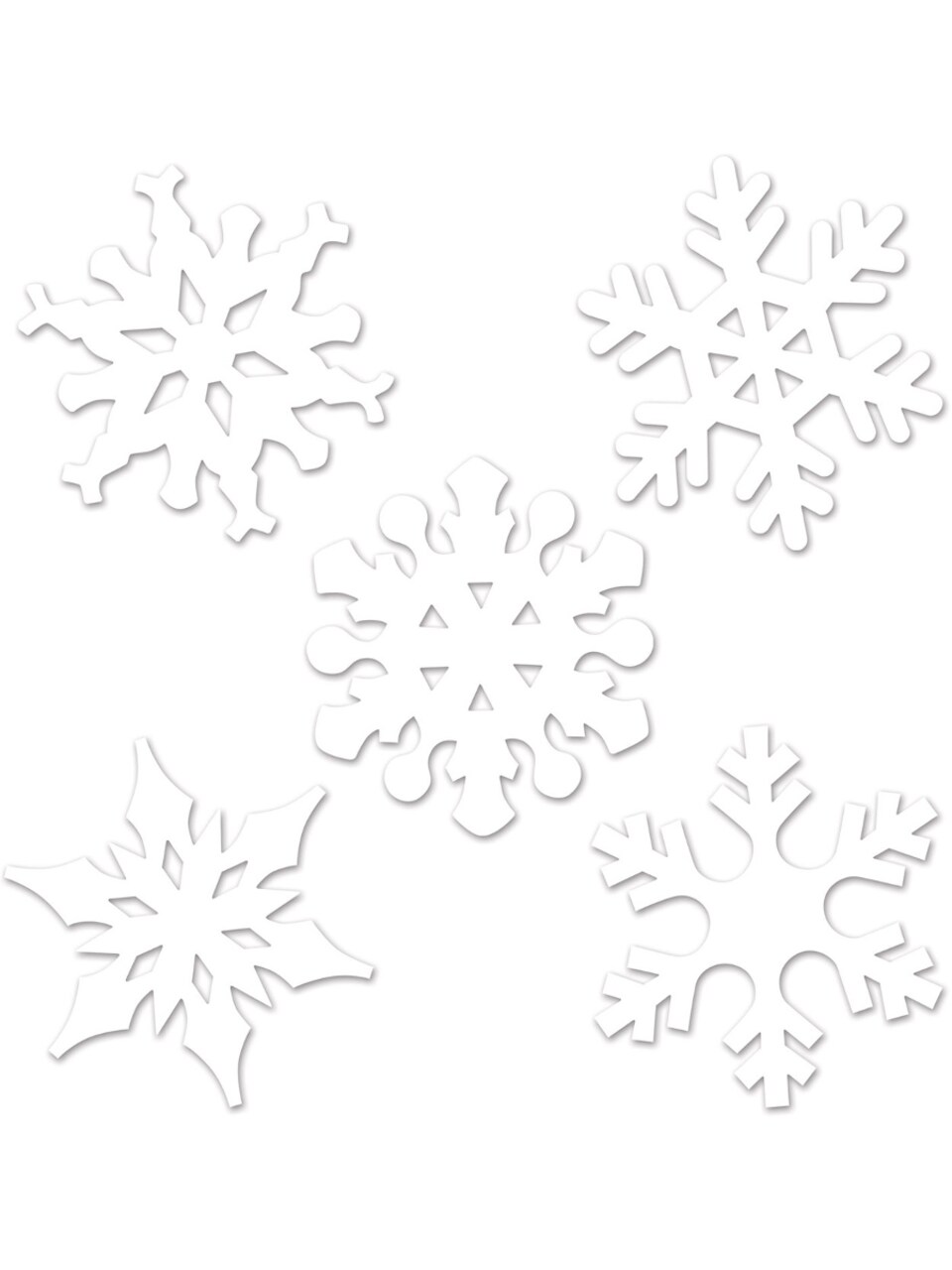 Set Of 10 Mini Snowflake Cutouts Christmas Holiday Party Decorations 4.5"